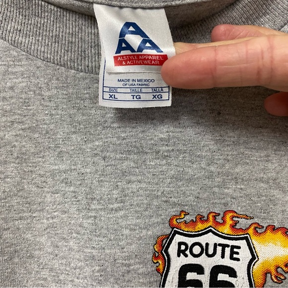 Vintage Route 66 America Highway Arizona Shirt Men Size XL Motorcycle Flames - Picture 5 of 6